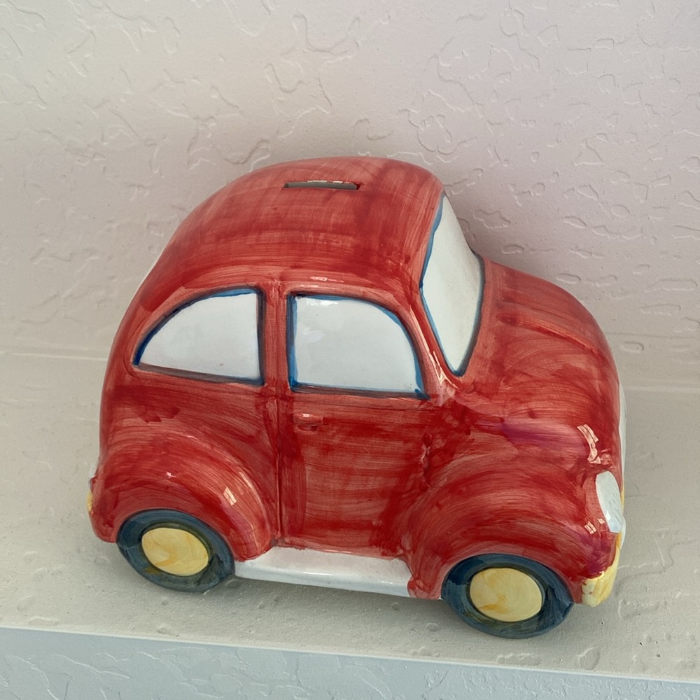 🚘Ceramic Volkswagen VW Bug Coin Bank